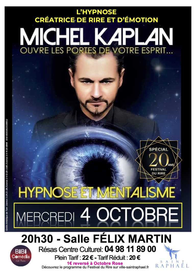 Mercredi 4 Octobre - Hypnose et Mentalisme - 20 ans Festival du rire